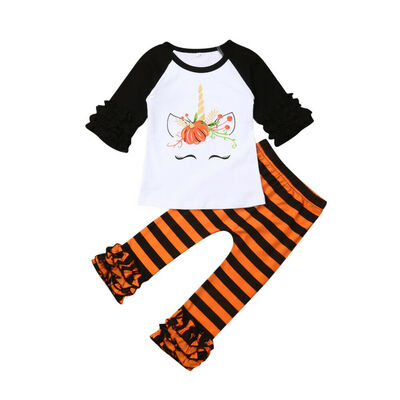 

Toddler Baby Girl Halloween Clothes Unicorn Tops T-shirtLeggings Outfit Set