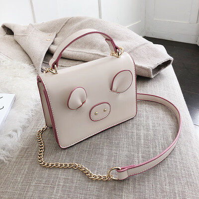 

Qiao Bani 2019 new South Korea Dongdaemun fashion solid color chain flip bag hand strap shoulder diagonal female bag