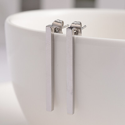 

Rectangle 304 Stainless Steel Stud Earrings Stainless Steel Color 30x2mm Pin 08mm