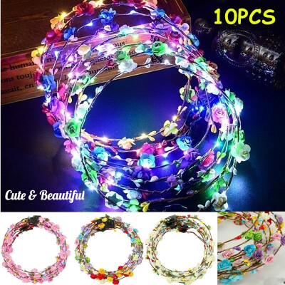 

1051PCS Glowing LED Light Wreath Headwear Headpiece Hair Ornaments Headband for Children Kids Women Wedding Party Christmas