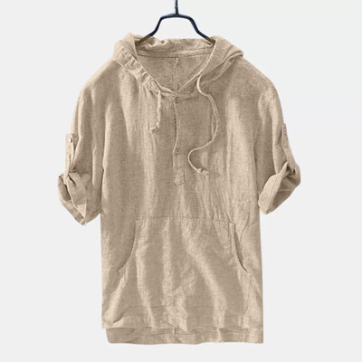 

Hot Fashion Mens Casual Baggy Solid Short Sleeve Hooded T Shirt Tops Tee Blouse