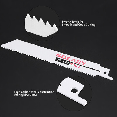 

Greensen 10pcs High Carbon Steel Reciprocating Saw Blades Set for Wood Metal Plastic Cutting