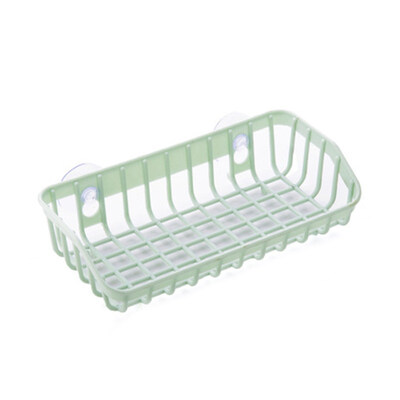 

Kitchen Gadget Dual Suction Cup Drainage Shelf Dish Sponge Storage Rack Holder