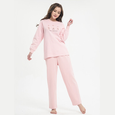 

XUE ZHU counter genuine new strip printing long sleeve pants suit pajamas home service 13263