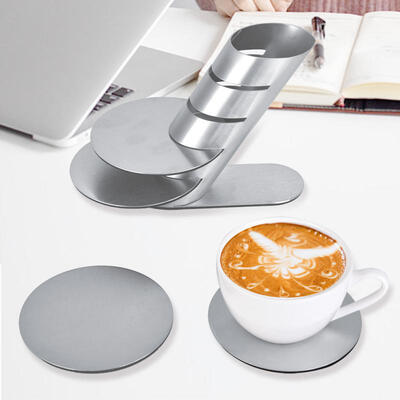 

Greensen 4pcs Stainless Steel Drink Insulation Pads Coaster Round