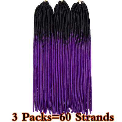 

3 Packs Dreadlocks Crochet Braids Soft Faux Locs Crochet Hair Synthetic Braiding Hair Bomba Goddess Locs Crochet Hair Braids
