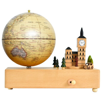 

FUN GLOBE 5 inches 13cm music bell World Globe British Feelings Desktop Decoration Office Supplies Holiday Gift antique style