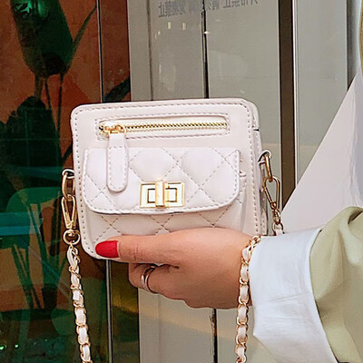 

North bag on the new rhomboid chain bag fashion girl Bao Xia new 2019 tide texture oblique carry bag girl ins