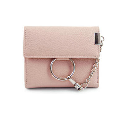 

Fashion Womens Trifold Short Wallet PU Leather Large Ring Lock Wallets Coin Purse
