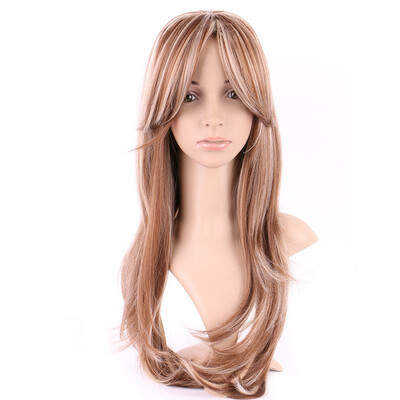 

Long Curly Synthetic Wig with Bangs Hair Wigs Heat Resistant Full Wig Full Head for Women