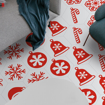 

〖Follure〗Christmas Hexagonal Anti-Slip Stickers Living Room Bathroom Wall Stickers Decorative Stickers
