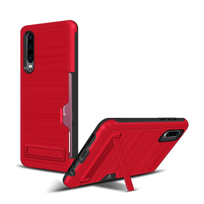 

Hybrid Bumper Case Huawei P30 Card Holder Cover Huawei P30 ELE-L09 ELE-L29 TPU Stand Case Huawei P30 PC Armor Cover