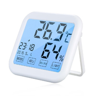 

Multifunctional Touch Screen Backlight Digital Indoor Thermometer Hygrometer Alarm Clock °C°F Temperature Humidity Time Date Disp