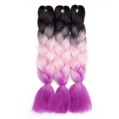 

3 Packs Braiding Hair Ombre for crochet Hair Weave with Synthetic&Twist Braiding Hair Extensions