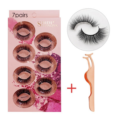 

7 Pairs Black Long Sparse Cross False Eyelashes Fake Eye Lashes Extensions Makeup Tools for stage