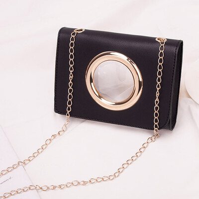 

Tailored Fashion Lady Shoulders Chain Backpack Cover Transparent Package Messenger Bag