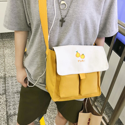 

Hmmm canvas bag female messenger bag student Japanese shoulder bag Joker summer little fresh female bag fairy