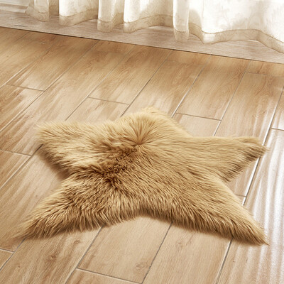 

Gobestart Pentagram floor mat Non Slip Rug Mats Hairy Soft Fluffy Faux Fur Carpet Mat Home