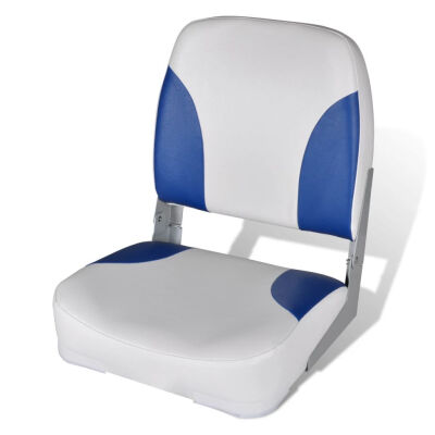 

Boat Seat Foldable Backrest with Blue-white Pillow 161"x142"x189"