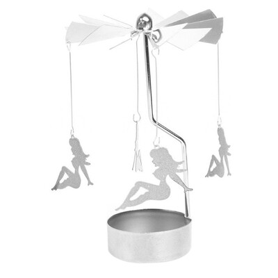 

Toponeto Hot Spinning Rotary Metal Carousel Tea Light Candle Holder Stand Light Xmas Gift