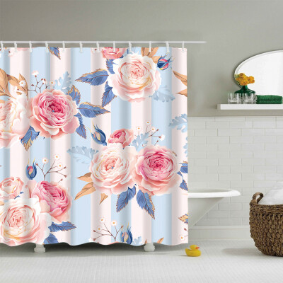 

〖Follure〗Waterproof Shower Curtain Printing Pattern 12 Hooks Bathroom Shower Curtain