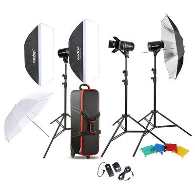 

Godox Professional Photography Photo Studio Speedlite Lighting Lamp Kit Set with 3 300W Studio Flash Strobe Light Stand Softbo