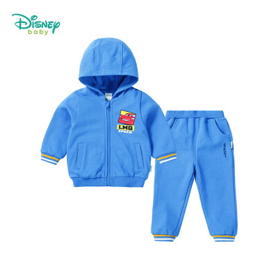 

Disney Childrens Wear Boys Suit Cartoon Casual Handsome Hooded Fleece Sweater Long Sleeve Pants Two-piece Set 183T840 Blue 3 years old height 100cm