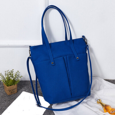

Tailored Fashion Girls Canvas Solid Color Multi-Pocket Shoulder Bag Messenger Bag