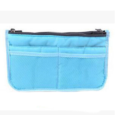 

JPGIF Portable Multifunction Dual Zipper Storage Bag Cosmetic Organizer Holder BU