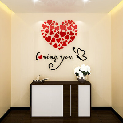 

〖Follure〗Removable 3D Leaf LOVE Wall Sticker Art Acrylic Decals Sofa BedRoom Mural Decor