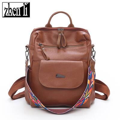 

Exclusive for explosive models PU leather backpack retro style popular simple soft face girls womens backpack