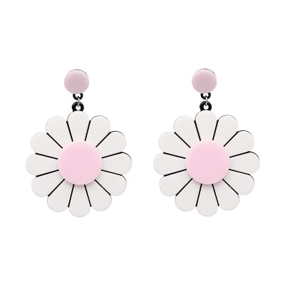 

HOT SALE Cute Romantic Statement Earrings Big Flower Dangle Drop Earring Fashion Trendy Jewelry For Women Wholesale J50132