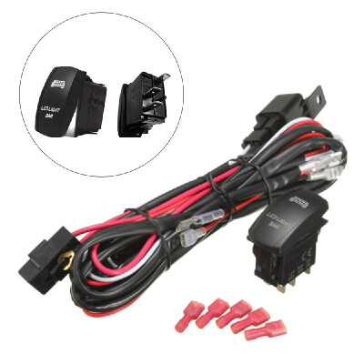 

Universal LED Work Light Bar Laser Rocker Switch Wiring Harness Kit Relay Fuse for Cars Truck Motorcycle Boat 12-24V