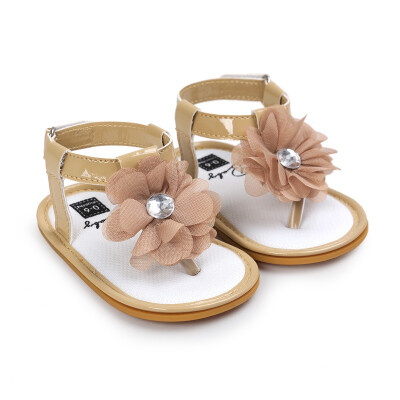 

Newborn Baby Boy Girl Shoes First Walker Toddler Shoes Big Flower Princess Style Stripe Soft Anti-skid Summer Infant Shoes