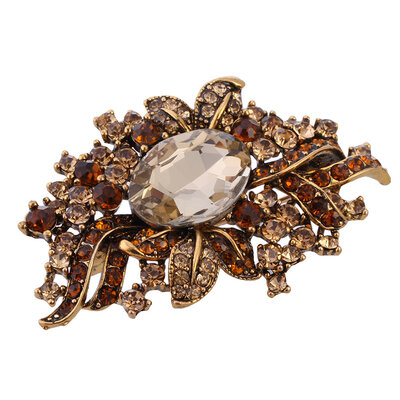 

Vintage Dangle Rhinestone Pin Brooch Decor Vintage Accessories Bridal Bling Flower Cloth Spin Grateful Brooch Rhinestone