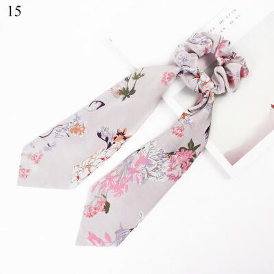 

Women Girl Bow Satin Ribbon Ponytail Scarf Hair Tie Rope Scrunchies Elastic Band