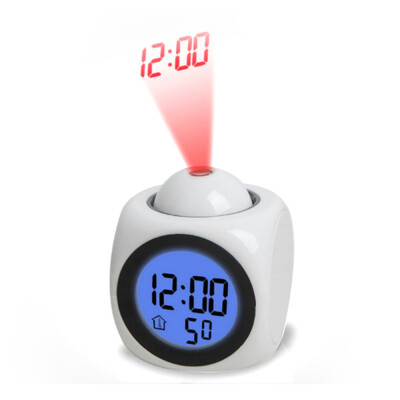 

Siaonvr Digital Alarm Clock Function Voice Call LED Projection Alarm Temperature