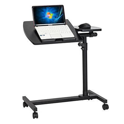 

Adjustable Black Laptop Desk Rolling Cart Sofa Over Bed Notebook Table Stand