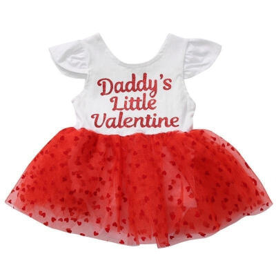 

Cute Toddler Baby Girls Summer Lace Romper Dress Jumpsuit Valentine Outfits Sunsuit