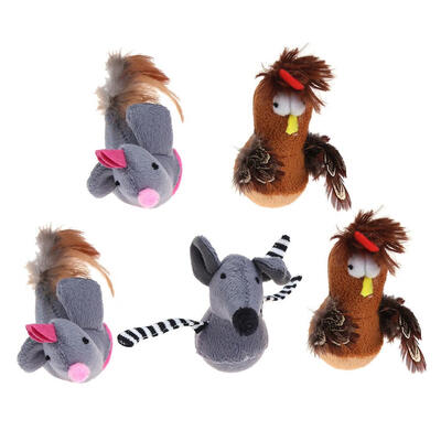 

5pcs Cat Teaser Wand Cartoon Replacement Head Pets Scratch Interactive Toys