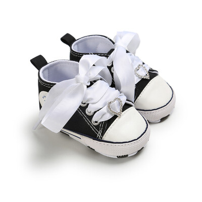 

Baby Toddler Shoes Baby Satin Lace Cute Love First Toddler Shoes With pink Laces For 0-18M