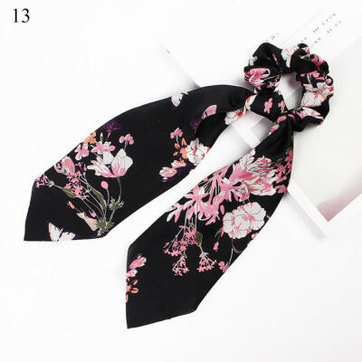 

Women Girl Bow Satin Ribbon Ponytail Scarf Hair Tie Rope Scrunchies Elastic Band