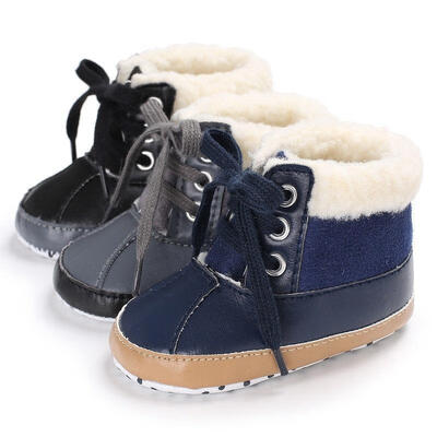 

Baby Boys Snow Boots Winter Boots Infant Toddler Crib Soft Sole Shoes 0-18M