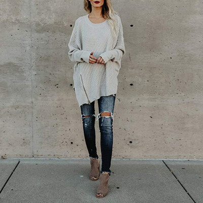 

Nomeni Women Casual Solid Long Sleeve Pullover Loose Sweater Jumper Tops Knitwear