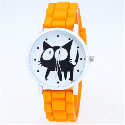 

Korean version of cute kitten candy silicone belt casual student quartz fashion cat men&women watch batch