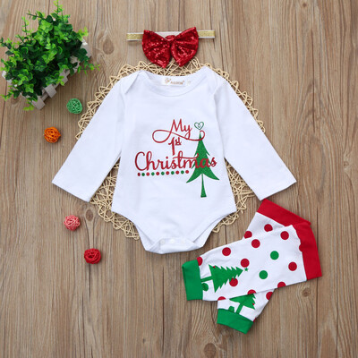 

Newborn Infant Baby Boy Girl Romper TopsLeg Warmer Christmas Outfits Set
