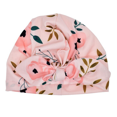 

Baby Fashion Hat Solid Turban Kids Girls Sun Hat Elastic Caps Baby Cap Bow Tie Hat