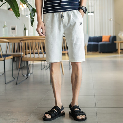 

ZHUO DENG NU Mens Cotton Cropped Pants Cotton Material Chinese Style