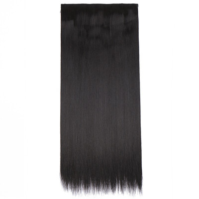 

Synthetic Fiber Clips in on Hair Extension 34 Full Head One Piece 5 Clips Long Silky Straight Curly Wavy
