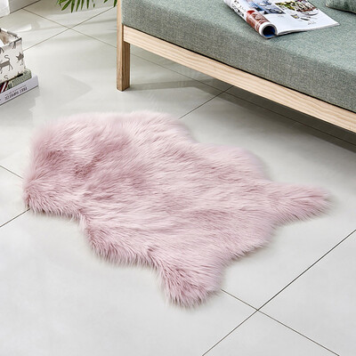 

Gobestart Wool Imitation Sheepskin Rugs Faux Non Slip Bedroom Shaggy Carpet Mats